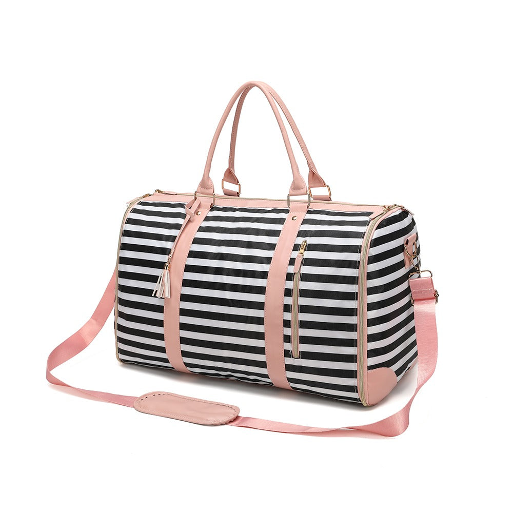 Duvesta Garment Duffel in black stripe