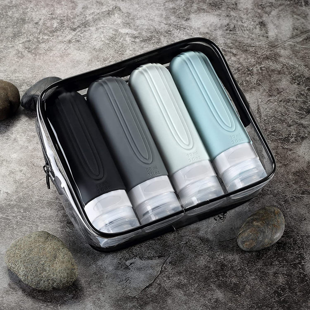 Travel bottle set in pouch