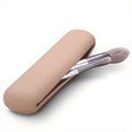 Beige silicone makeup brush holder
