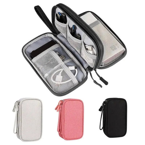 Cable organizer pouch open, with colour options
