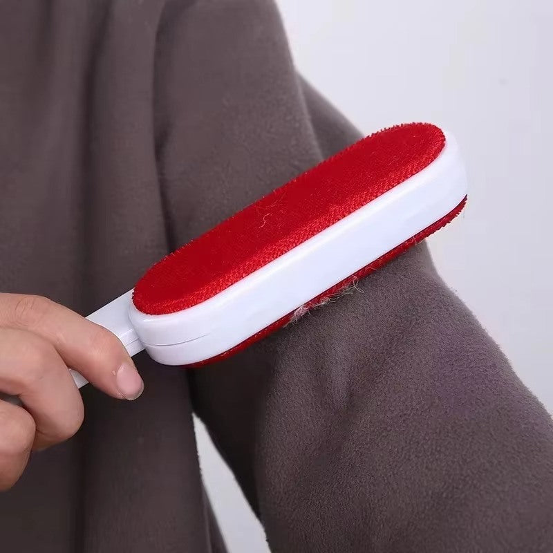 Lint brush used on a sleeve