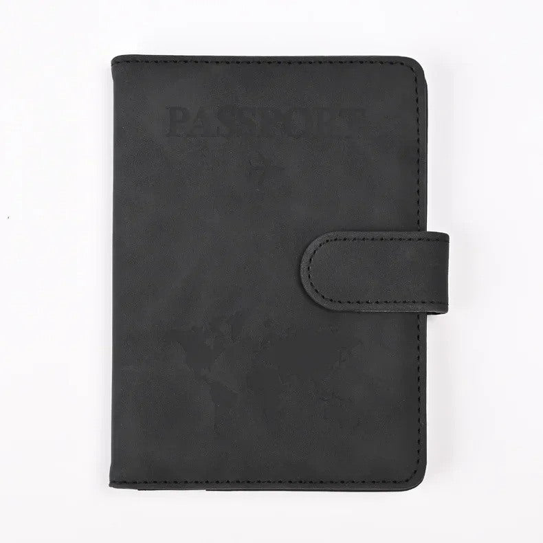 Black passport holder, front