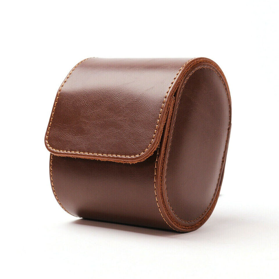 Brown watch travel case