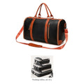 Black garment duffel with a set of 3 packing cubes