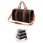 Black garment duffel with a set of 3 packing cubes